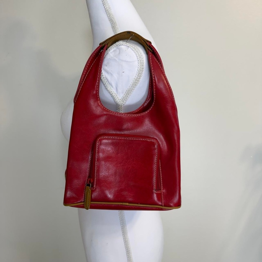 Nine West Shoulder Bag Red Zipper Pockets Retro Cherry Girl